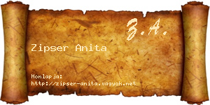 Zipser Anita névjegykártya